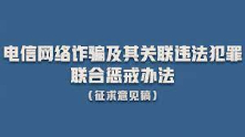 公安部就电诈惩戒办法公开征求意见